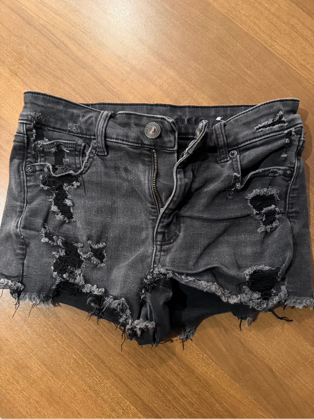 Women’s Black Denim Shorts - American Eagle Next Level Stretch - Size 2